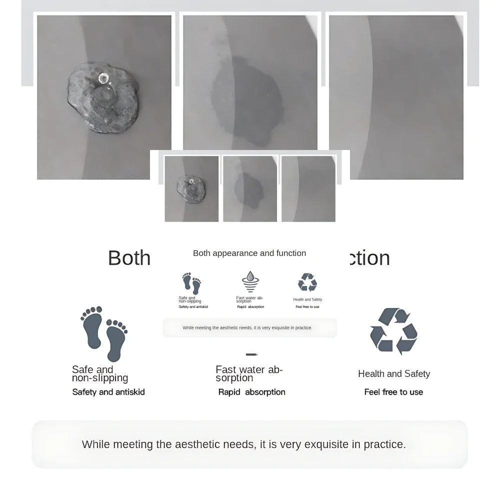 Tapete Mágico Antiderrapante Para Banheiro Super Absorvente Não Escorrega - Secagem Rápida