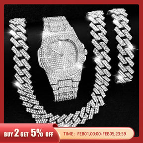 Kit Relógio Ice Necklace [Relógio+Corrente]