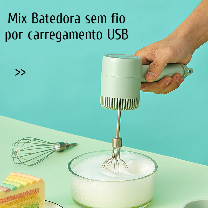 Mini Batedeira Portátil com 3 Velocidades